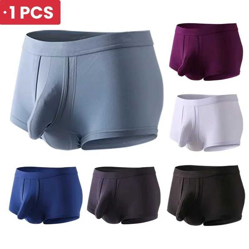 1PCS Men Underpant Elephant Nose Mid Waist Solid Color High Elastic Soft Stretchy Breathable Anti-septic Men Underpant Underwear W250210