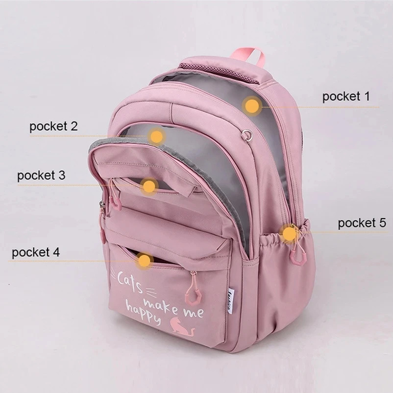 Girl School Bag Backpack Back Pack For Teenager Women Children Female Pink Schoolbag Primary High Bagpack Class Teens Child Kids 250207
