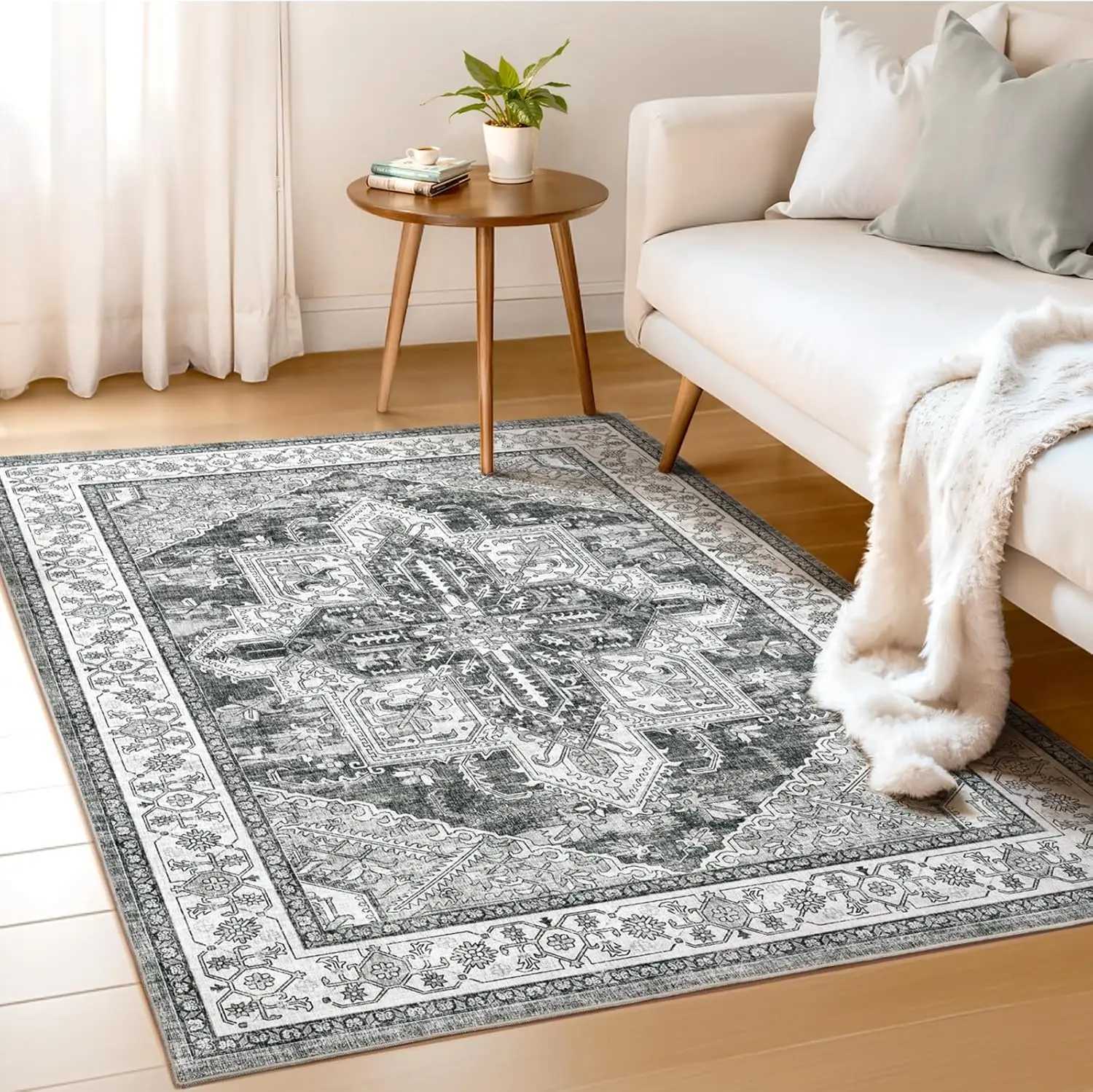 vikama Boho Area Rugs Machine Washable for Living Room BedroomNon-Slip Floor Carpet Indoor for Dining Room Bedroom Home Decor Y250210