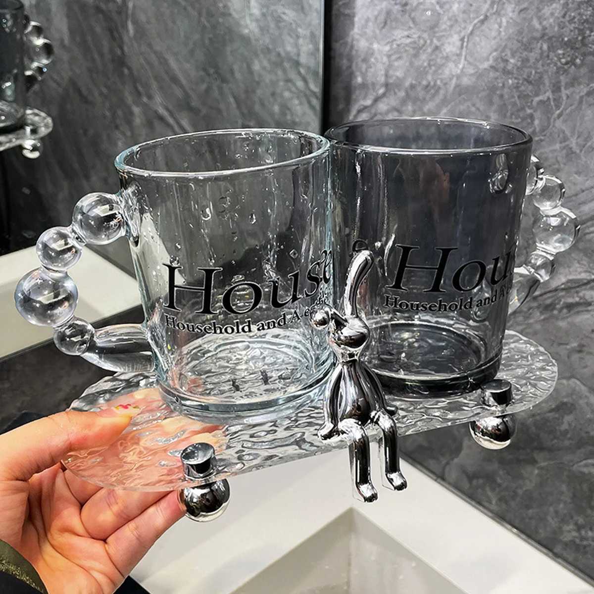 1 rabbit bathtub tray 2 acrylic washbasin trays waterproof storage tray He organization and storage Ro decoration Y250210