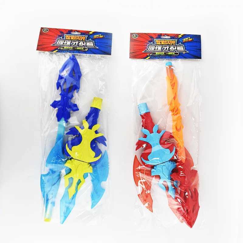 Childrens Electric Trident Toys Can Be Rotating Glowing Music Stick Cartoon Anime Cosplay Action Figure Boys Model Toys W250210