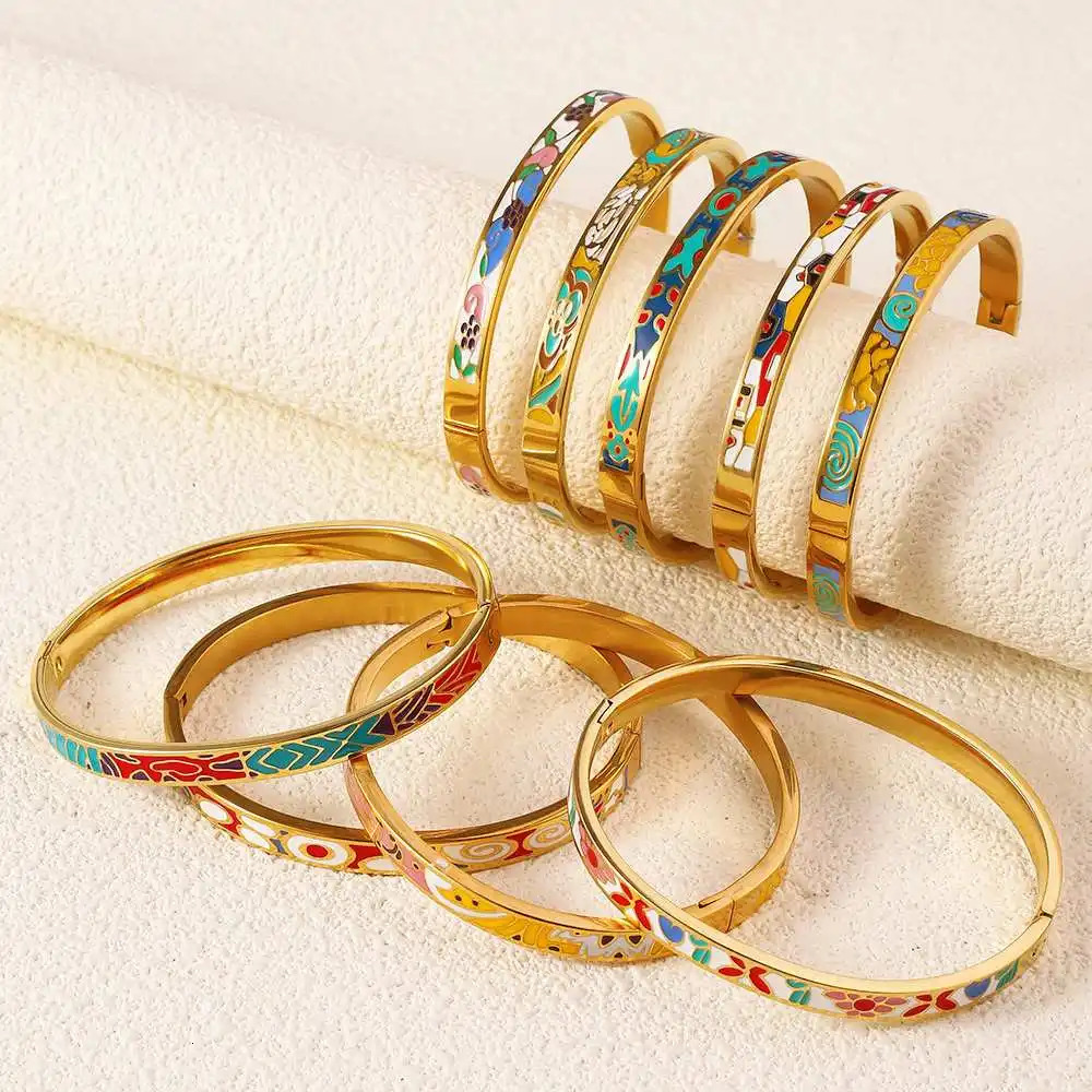 styles stainless steel enamel bracelet bangles 250210
