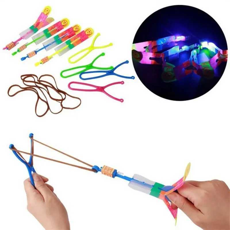 3/10Pcs Funny Luminous Slingshot Flying Arrow LED Light Up Flashing Dragonfly Glow for Kids Party Toys Gift To Brighten The Sky W250210