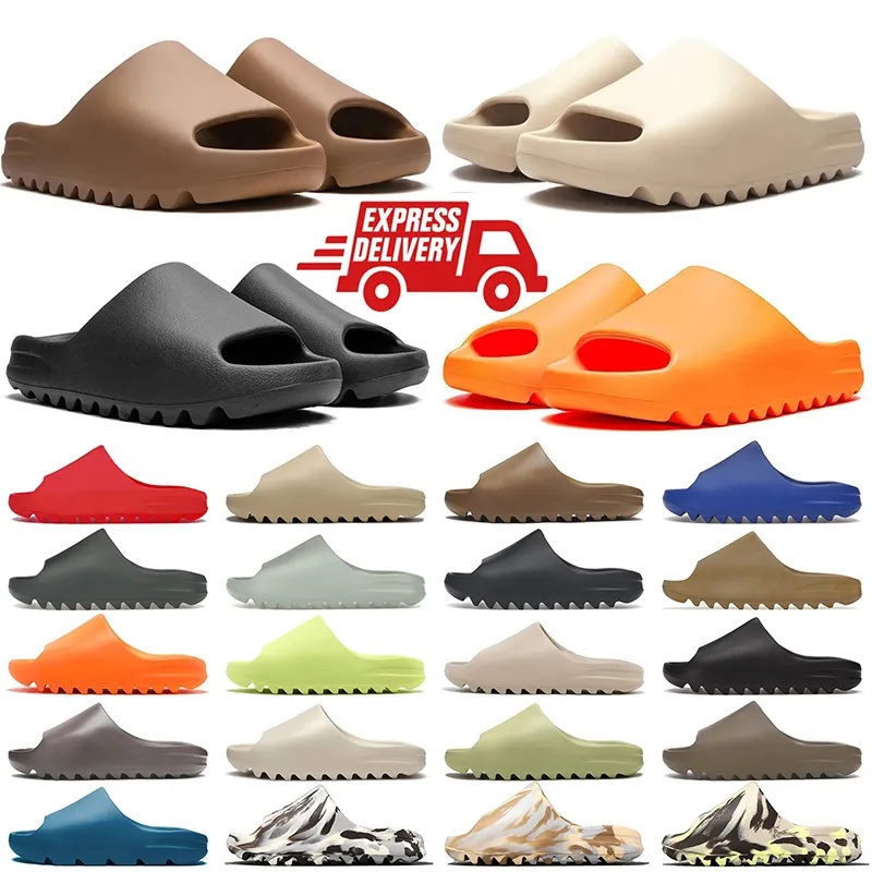Designer Slide Slides Slippers Clogs Mens Womens Slate Clog Slipper Grey Slate Marine Bone Dark Flax Salt Pure Resin Glow Green 36-48