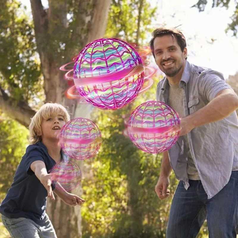 Flying Ball Boomerang Fly Orb Magic with LED Lights Drone Hover Ball Fly Nova Orb Flying Spinner Children Toys Christmas Gifts W250210