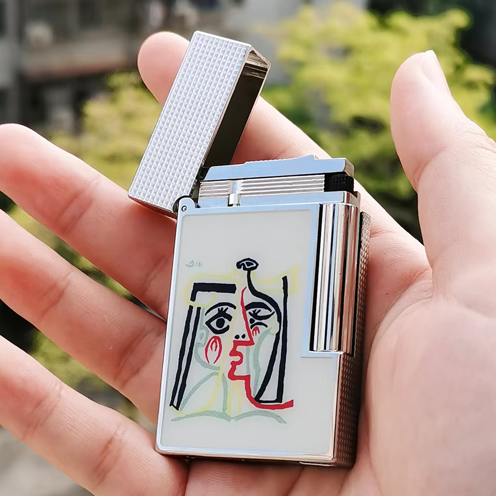 Gas Lighter Smoking Men Copper Refill Butane Soft Flame Tobacco Gadget 2025 New Gifts