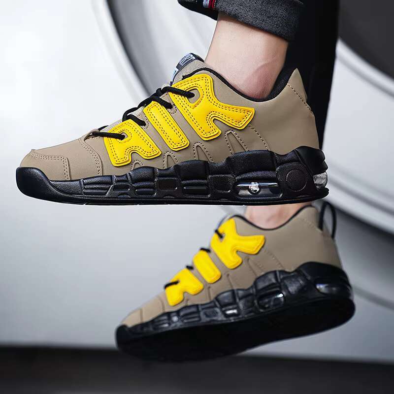 2025 Couple Sneakers Men Air Cushion Basketball Women Leather Sports Shoes Ma le Trainers High-top Waterproof Boots Mesh