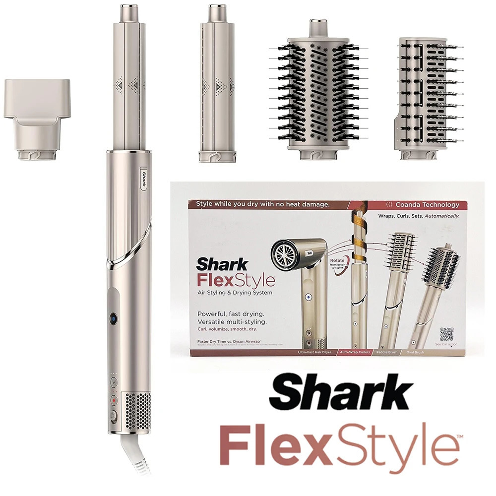 Shark HD430 FlexStyle Negative Ion Hair Dryer AirwrapPowerful Hair Dryer Brush Multi-Styler with Auto-Wrap Curlers 250208