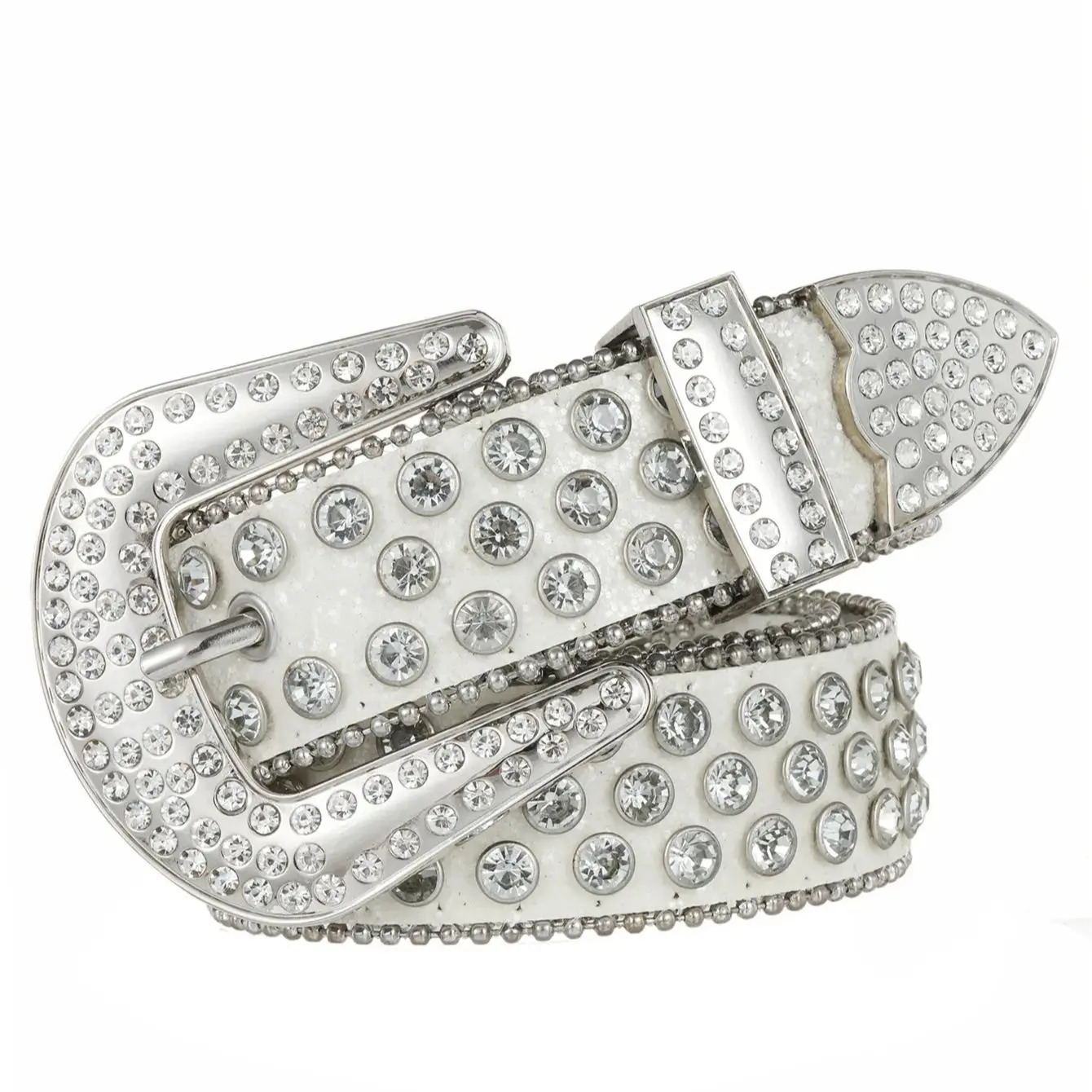 Multiple Colors Female Western Belt Diamond Belt Womens Fashion Bead Decorative Belt Punk Jeans Belt 135cm 250210