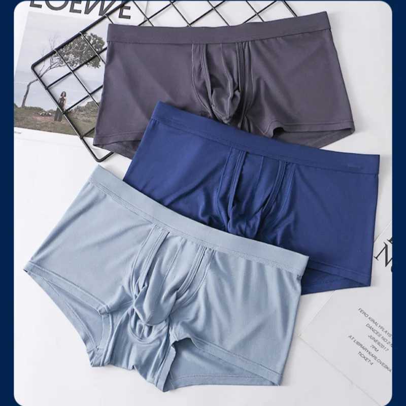 1PCS Men Underpant Elephant Nose Mid Waist Solid Color High Elastic Soft Stretchy Breathable Anti-septic Men Underpant Underwear W250210