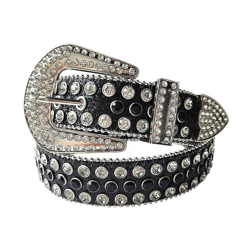 Multiple Colors Female Western Belt Diamond Belt Womens Fashion Bead Decorative Belt Punk Jeans Belt 135cm 250210