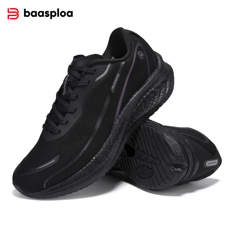 Baasploa Professional Running Shoes Men Outdoor Carbon Plate Jogging Sports Shoes Male Breathable Cushioning Anti-slip Sneakers