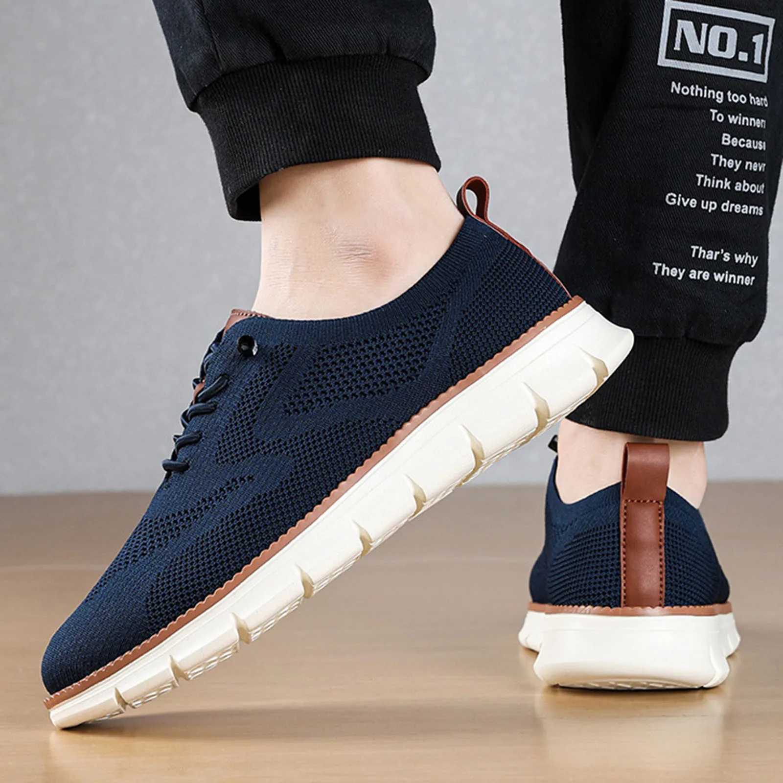 Mens Wearbreeze Walking Ultra Comfortable hot Breeze Shoes For Men Non Slip Mesh Breathable hole Dress Sneakers Business ShoesC250210