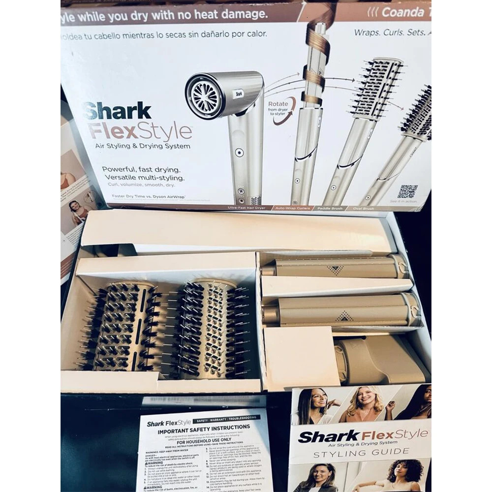 Shark HD430 FlexStyle Negative Ion Hair Dryer AirwrapPowerful Hair Dryer Brush Multi-Styler with Auto-Wrap Curlers 250208