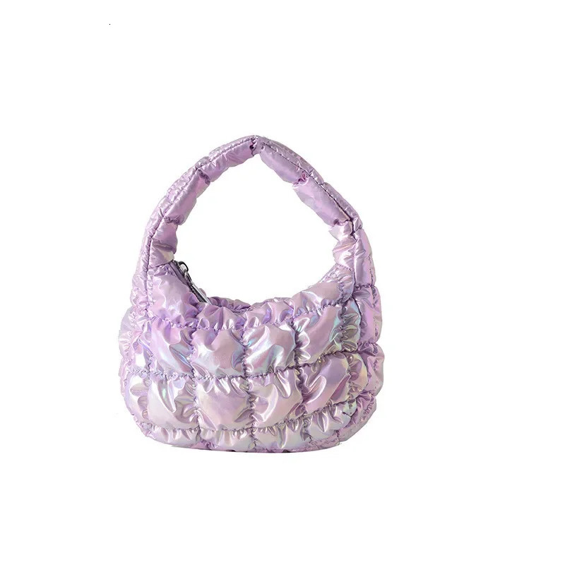 Korea Pleated Silver Cloud Bag fashionable Armpit Mini Handbag Ruched Tote Bag Solid Color Top Handle Bags 250207