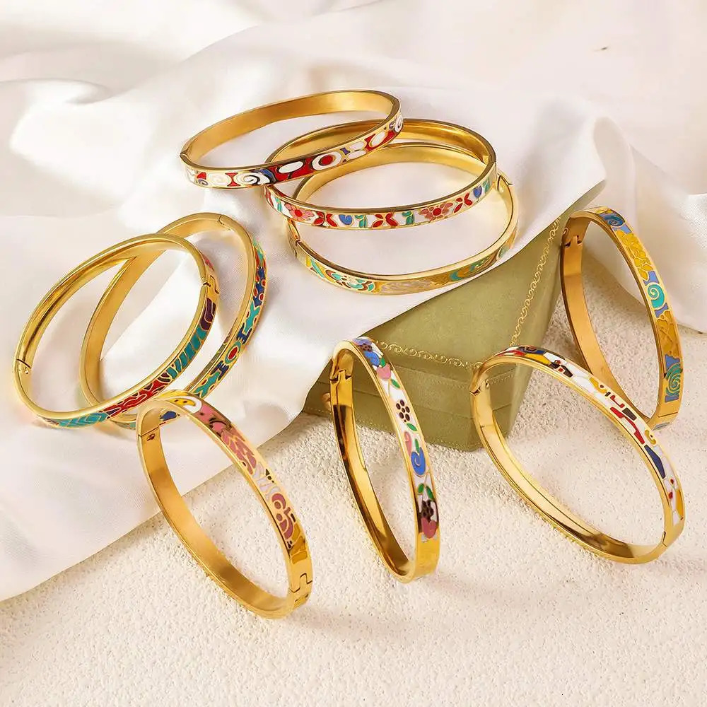 styles stainless steel enamel bracelet bangles 250210