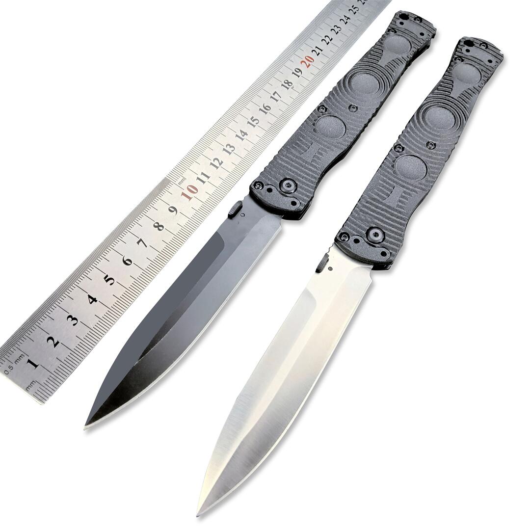 4Models 391 SOCP Folding Knife 4.56 D2 Black Cerakote Spear Point Plain Blade, CF-Elite Handles - 391BK