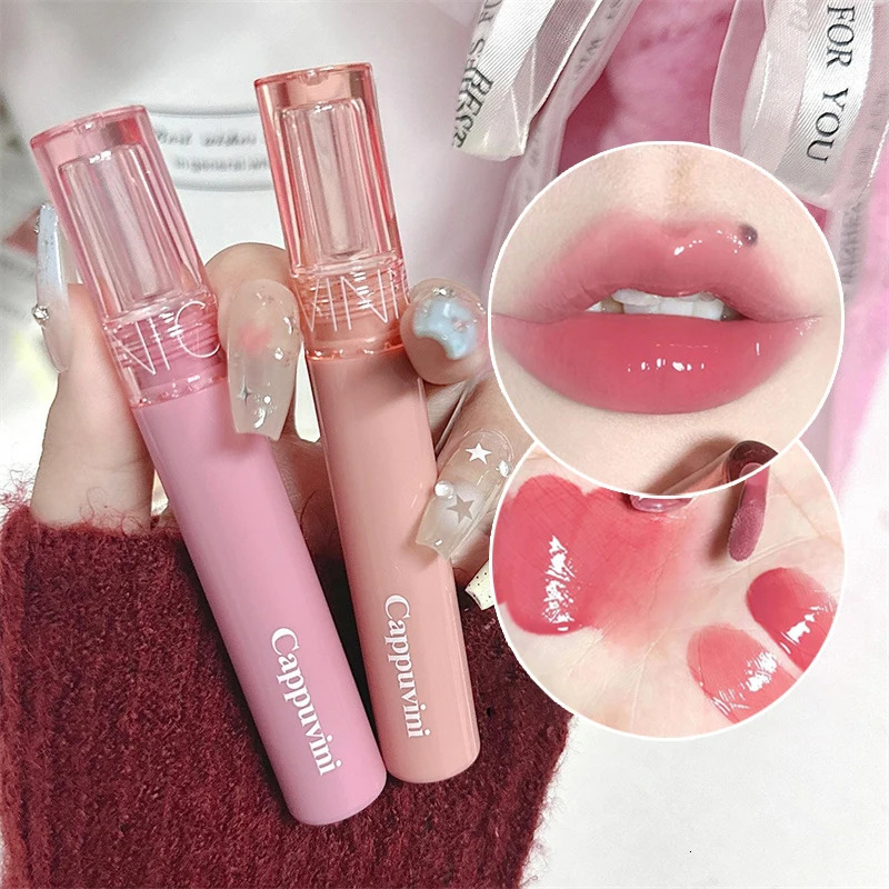 Waterproof Mirror Jelly Lip Glaze 6 Colors Water-light Lip Gloss Long Lasting Moisturising Glossy Red Tint Lips Makeup Cosmetics 250210