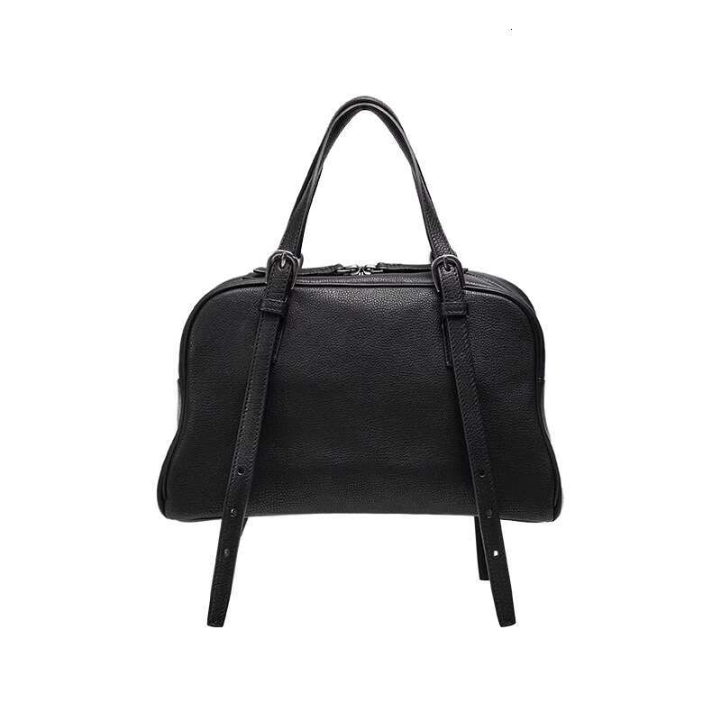Women's Bags Women's tanned leather, leisurely bowling bag, high-end feeling, commuting large capacity, hand-held single shoulder bag
