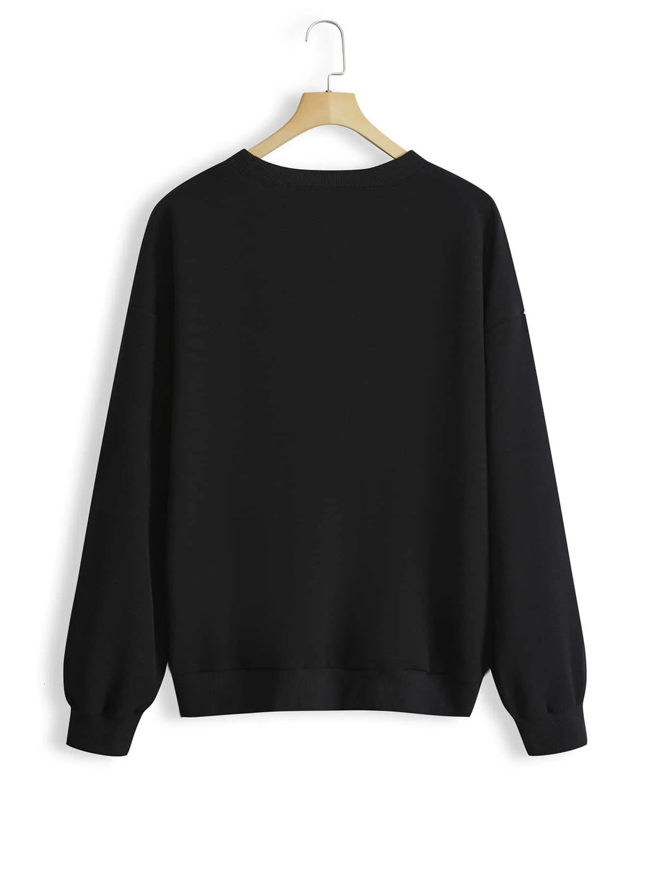 Autumn Plus Size Sweatshirt Casual Fashion Round Neck Trendy Loose Personality Versatile Printed Inner Top 250210
