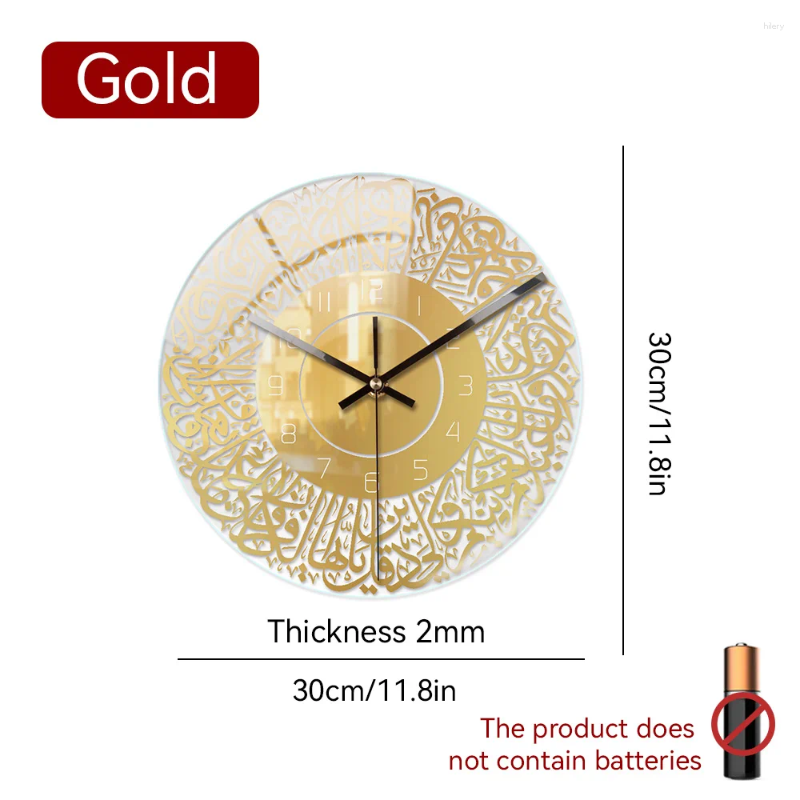 Wall Clocks Wall Clocks Arabic Acrylic Clock Eid Mubarak Muslim Retro Numerals Large Silent Watch Home Room Ramadan Festival Decoration w250327