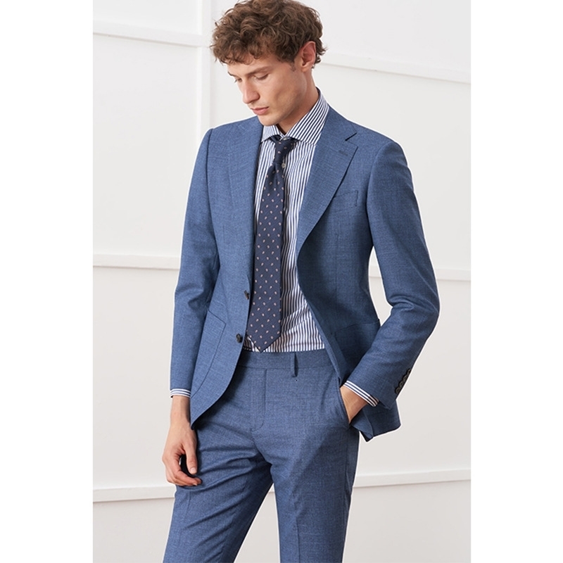 Summer Mens Suits Blazer Solid Color Single Breasted Stand Lapel Chic Outfits Custom Made Slim Fit 2 Piece Jacket Pants 250208Z