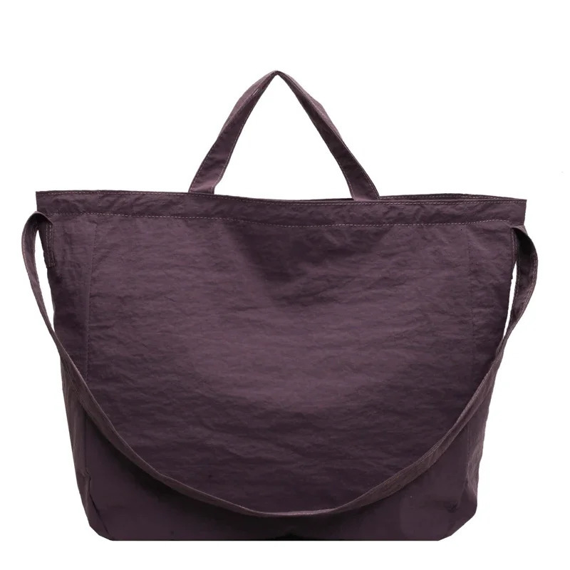 Solid Color Nylon Zipper Product Womens Tote Bag High Beauty Fashion Handbag Sweet Soft Versatile Shoulder Bag 250207