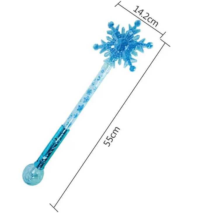New Colorful Flash Wand Snowflake Wand Kids Girls Princess Magic Wand Toy Cute Angel Love Heart Glowing Magic Wand Cosplay Props W250210