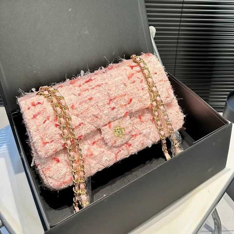 10A CC Bag k woman bag wool suiting the classic quilted handbags square mini flap Matelasse gold hardware chain Crossbody shoulder turn lock designer handbags 25cm