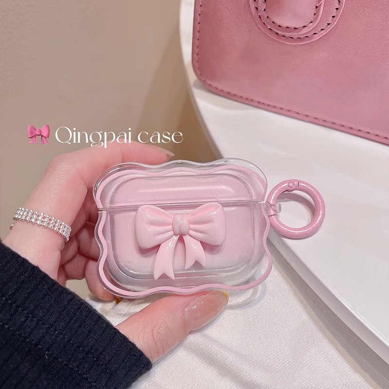 Girl Pink 3D Bow Suitable for Pods Protective Cover Pro 2 4 3 case