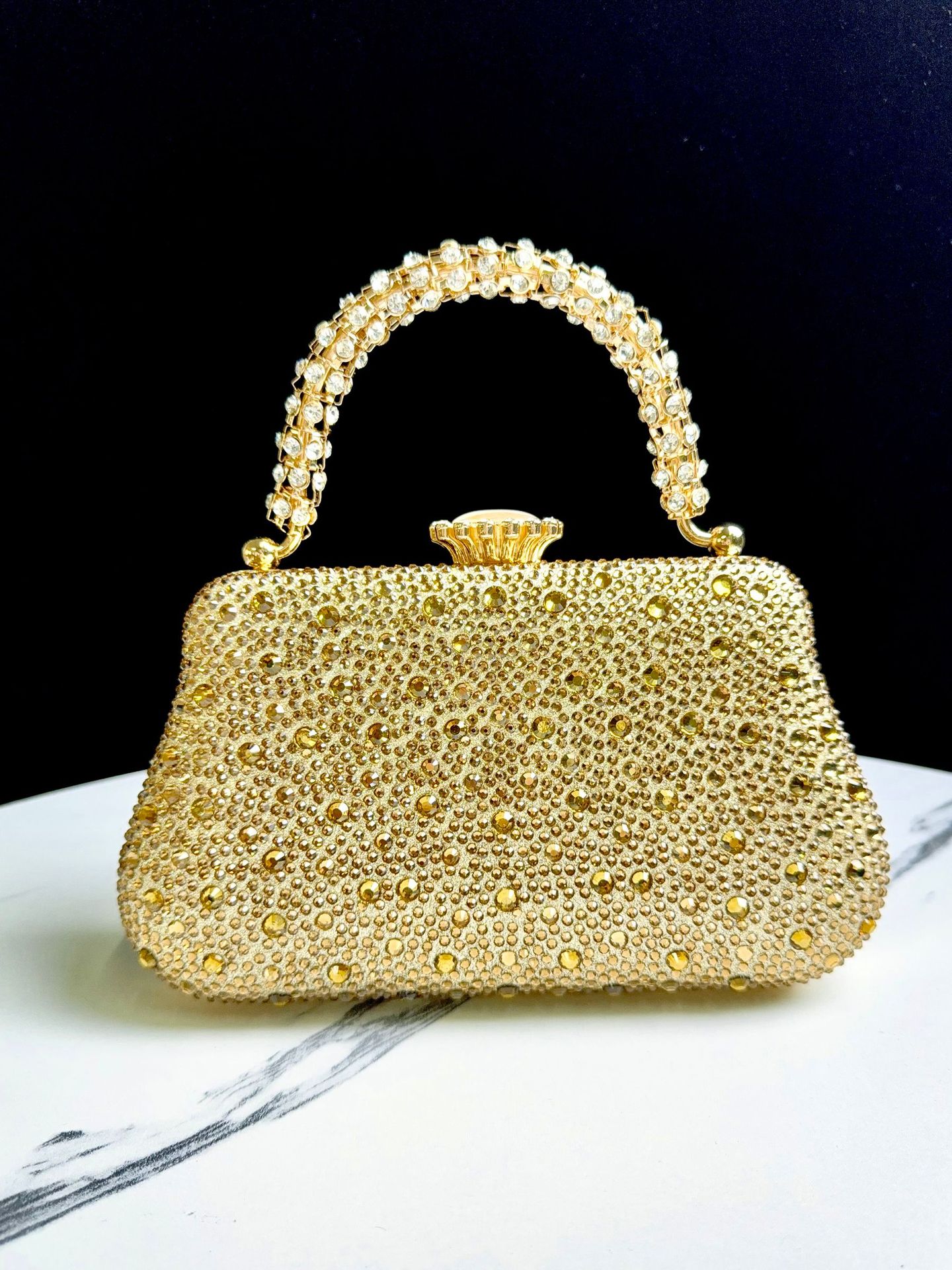 Female Champagne Peach Dia Women Clutches Minaudiere Bag Wedding tail Party Crystal Evening Bags Purses Handbag