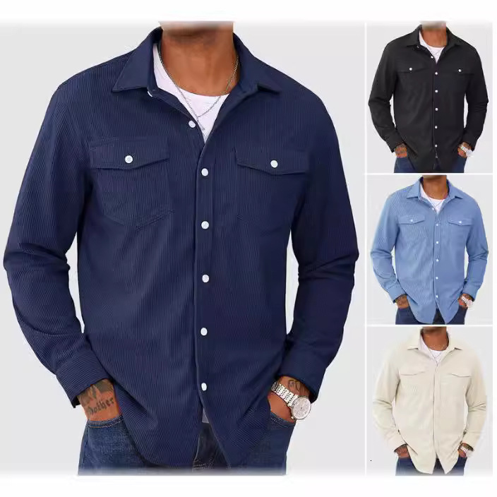 Fall/winter 2023 new corduroy workwear shirt for mens clothing 241024