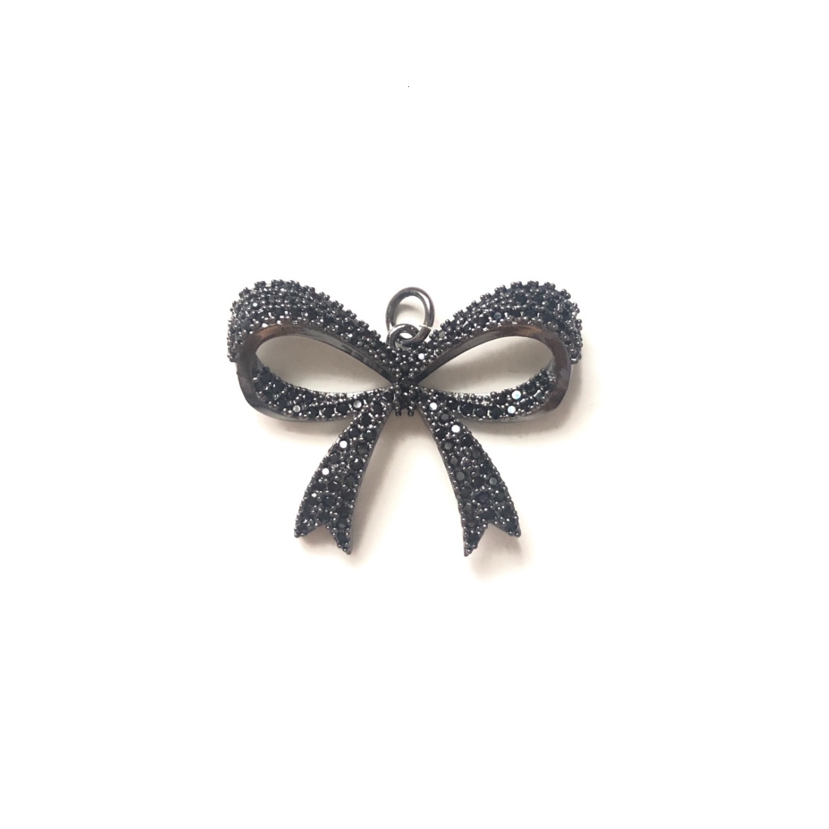 5pcs Bow Tie Charms for Women Bracelet Necklace Making Cubic Zirconia Pave Bling Pendants Jewelry DIY Accessory Supply Wholesale