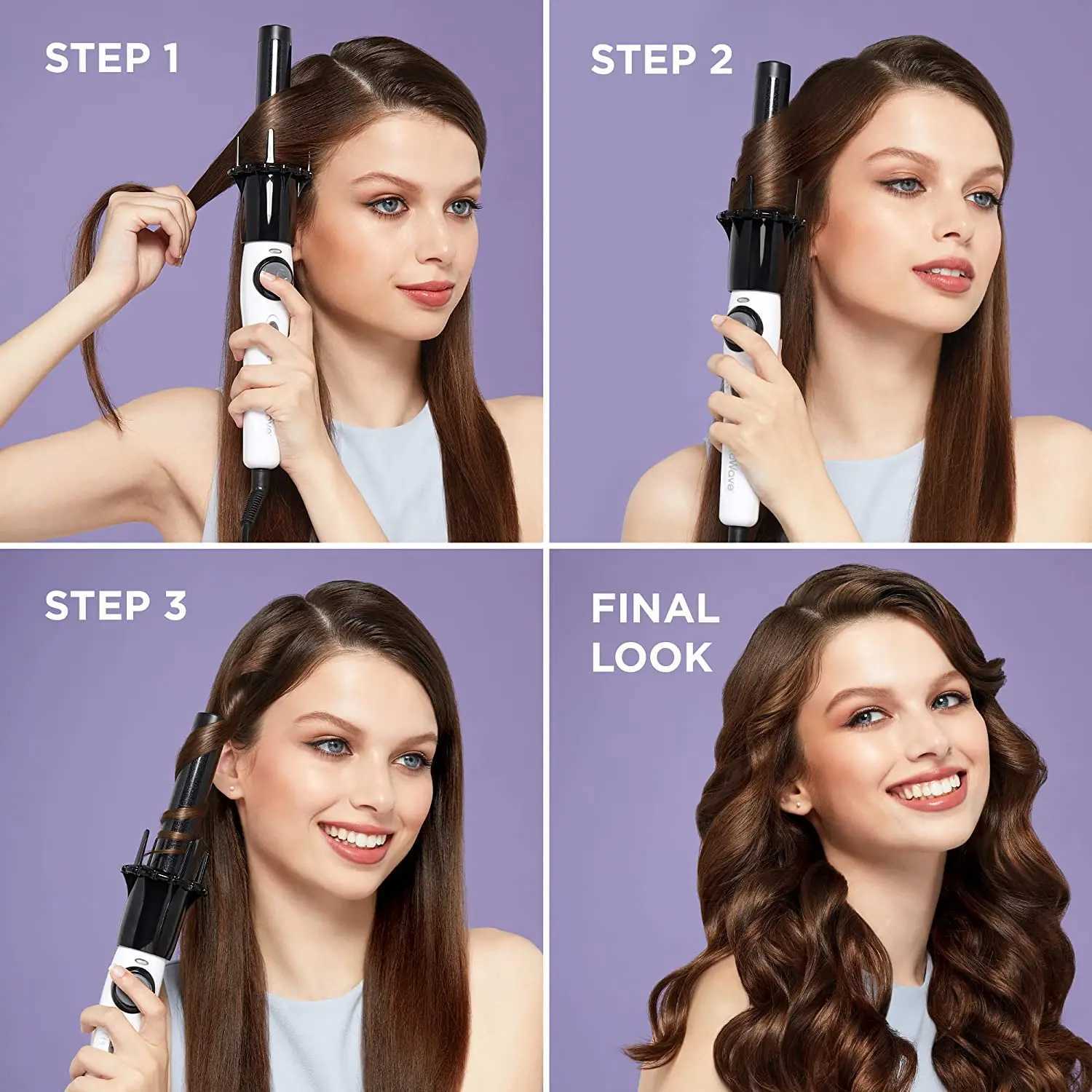 Kiss Automatic Hair Curler Ceramic Rotating Curling Iron Wand Instawave Hair Curlers Rollers Ionic Hair Crimper Styling ToolsXJ250210