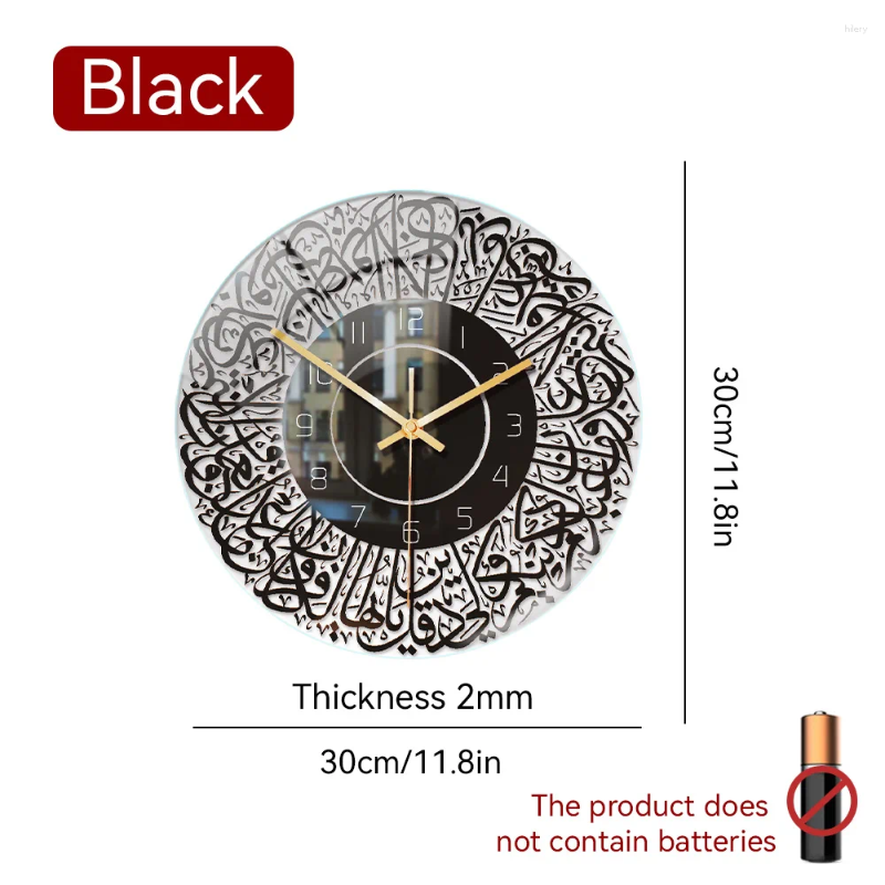 Wall Clocks Wall Clocks Arabic Acrylic Clock Eid Mubarak Muslim Retro Numerals Large Silent Watch Home Room Ramadan Festival Decoration w250327