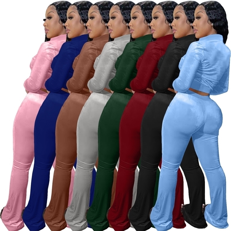 Womens Tracksuits Two Pieces Set 2025 New Autumn Winter Korean Velvet Leisure Sports Suit 8 Colours