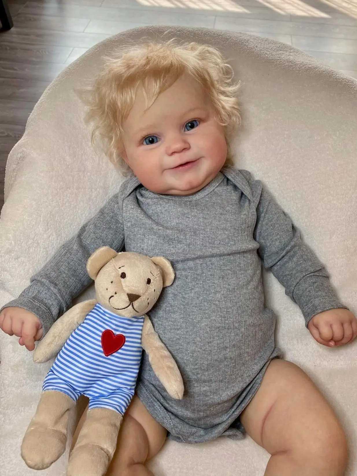 50CM/20inch Reborn Baby Doll Blond Hair Maddie Silicone Vinyl Finished 3D Painted Skin Veins Art Collection Doll Gift For Girls X250210