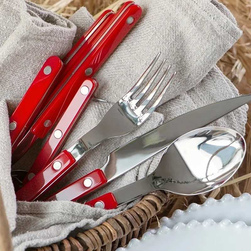 4 pieces/set of tableware 304 stainless steel multi-color table keys knives forks teaspoons kitchen utensils modern decoration X250210