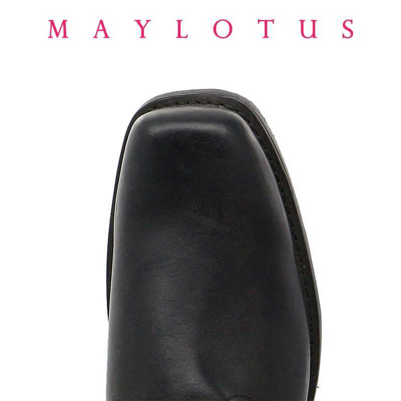 Size 39-48 Luxury Retro Cowboy Boots Men Mid Calf Western Boot Men Pu Leather Man Slip On Shoes Winter Knight Boots BootiesC250210