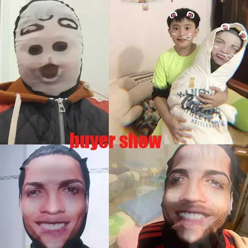 Cosplay 3D Printed Mask Stretch Mesh Fl Face Mask Men and Wen Role Play dress Hip Hop Fashion Balaclava dress Y250210