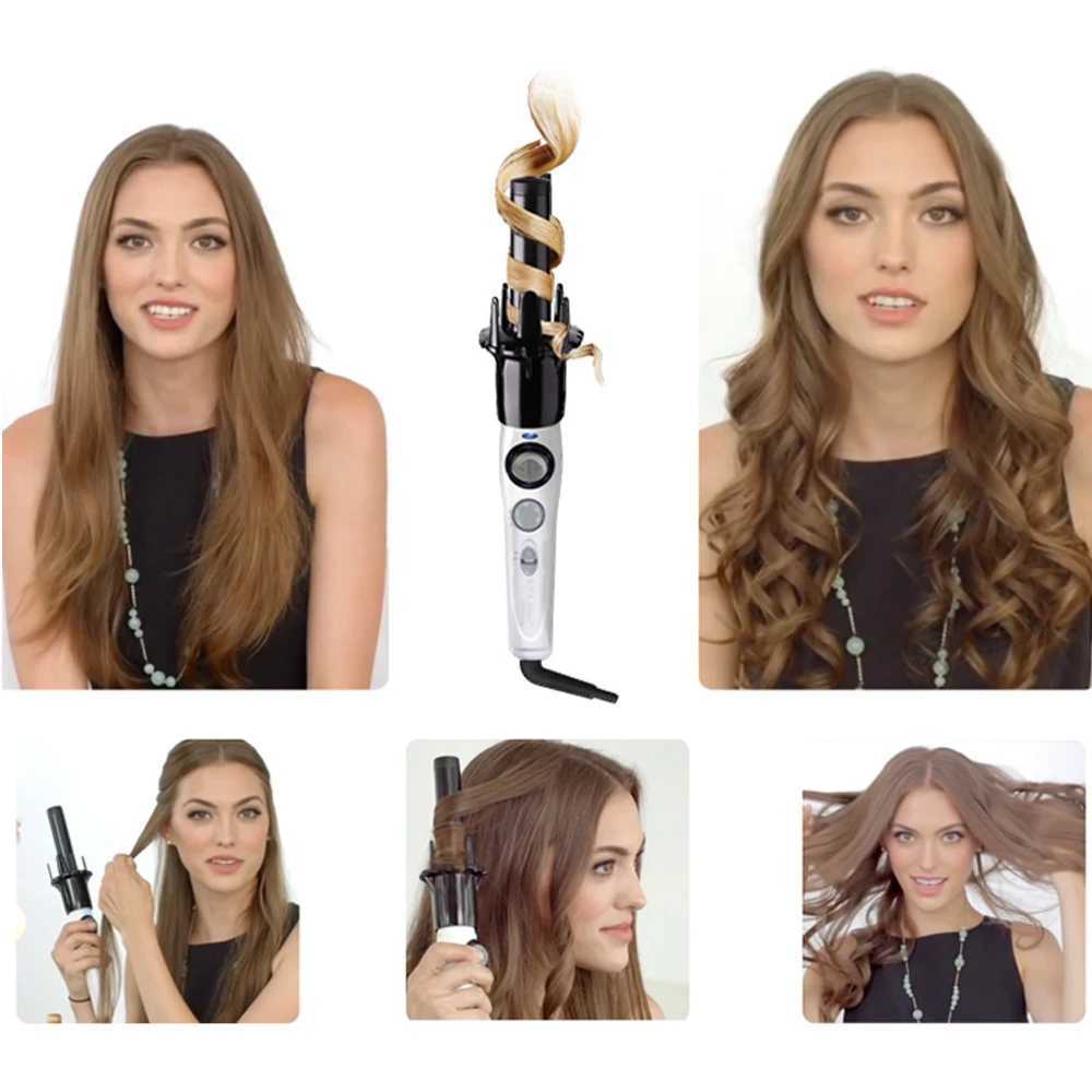 Kiss Automatic Hair Curler Ceramic Rotating Curling Iron Wand Instawave Hair Curlers Rollers Ionic Hair Crimper Styling ToolsXJ250210