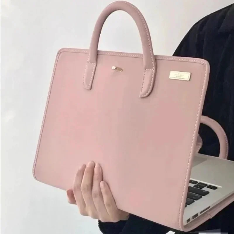 13-16 Inch Fashion PU Laptop Sleeve Pink With Handle Protective Case Breathable Laptop Bag For Xiaomi Notebook Pouch 250208