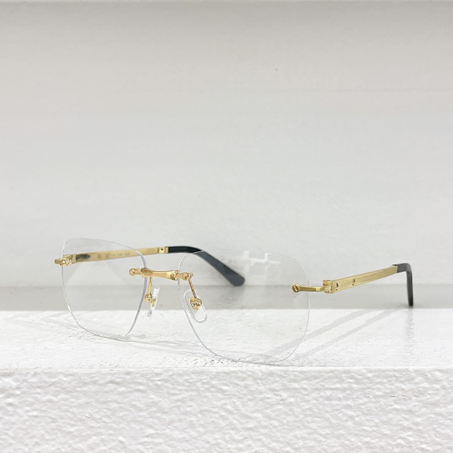 Designer men's and women's frameless sunglasses Classic steel titanium glasses casual fashion multi-style commuting glasses