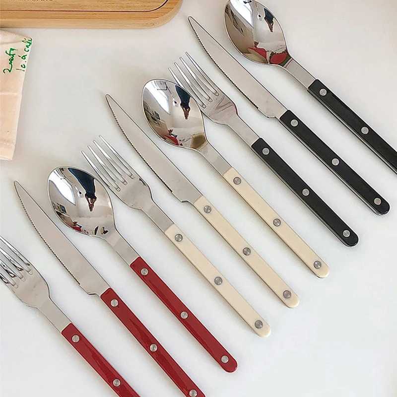 4 pieces/set of tableware 304 stainless steel multi-color table keys knives forks teaspoons kitchen utensils modern decoration X250210