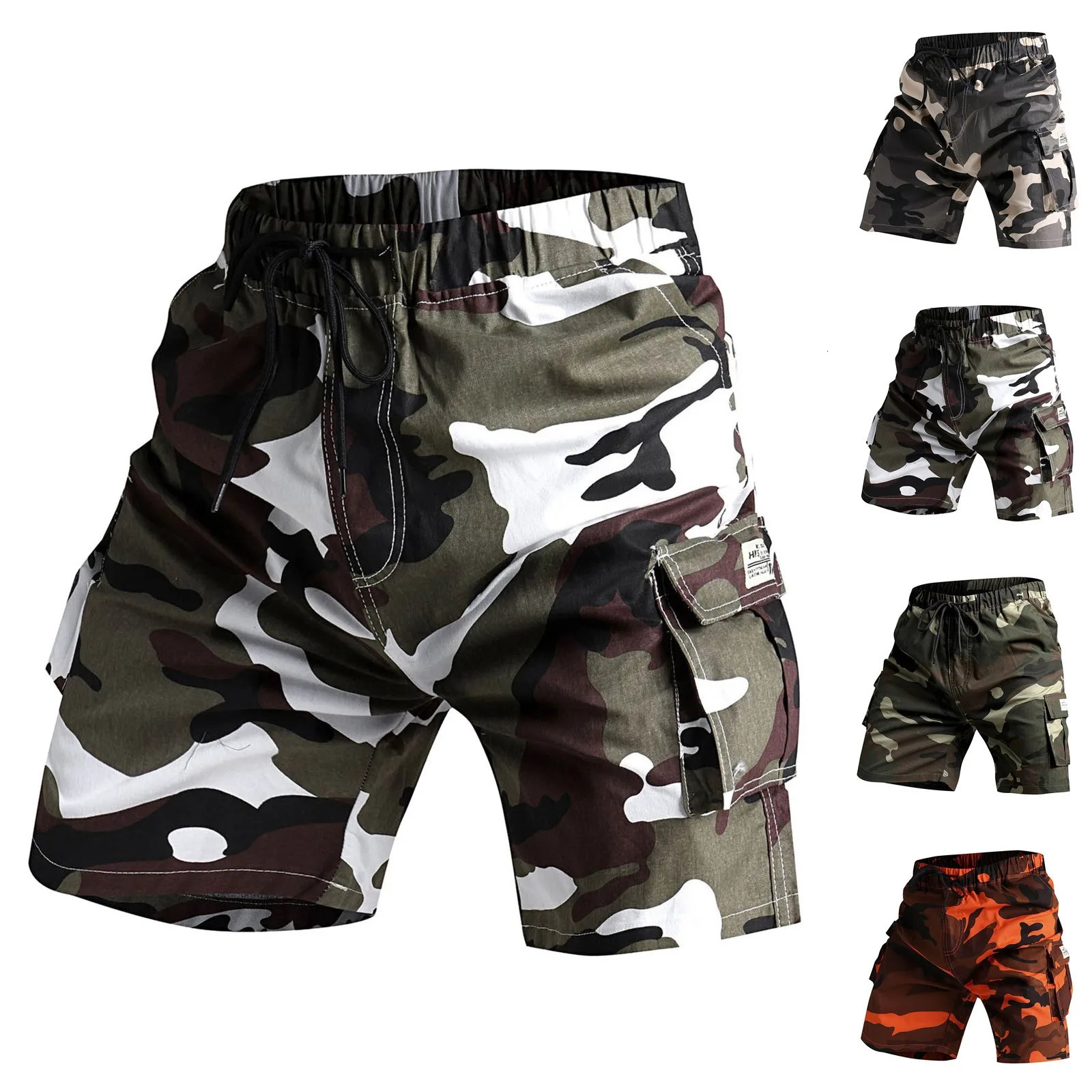 Mens Drawstring Plus Size Summer Camo European American MENS Printed Fashion Boyshort Sexy Swimwear Men Swimming Shorts 250208Z