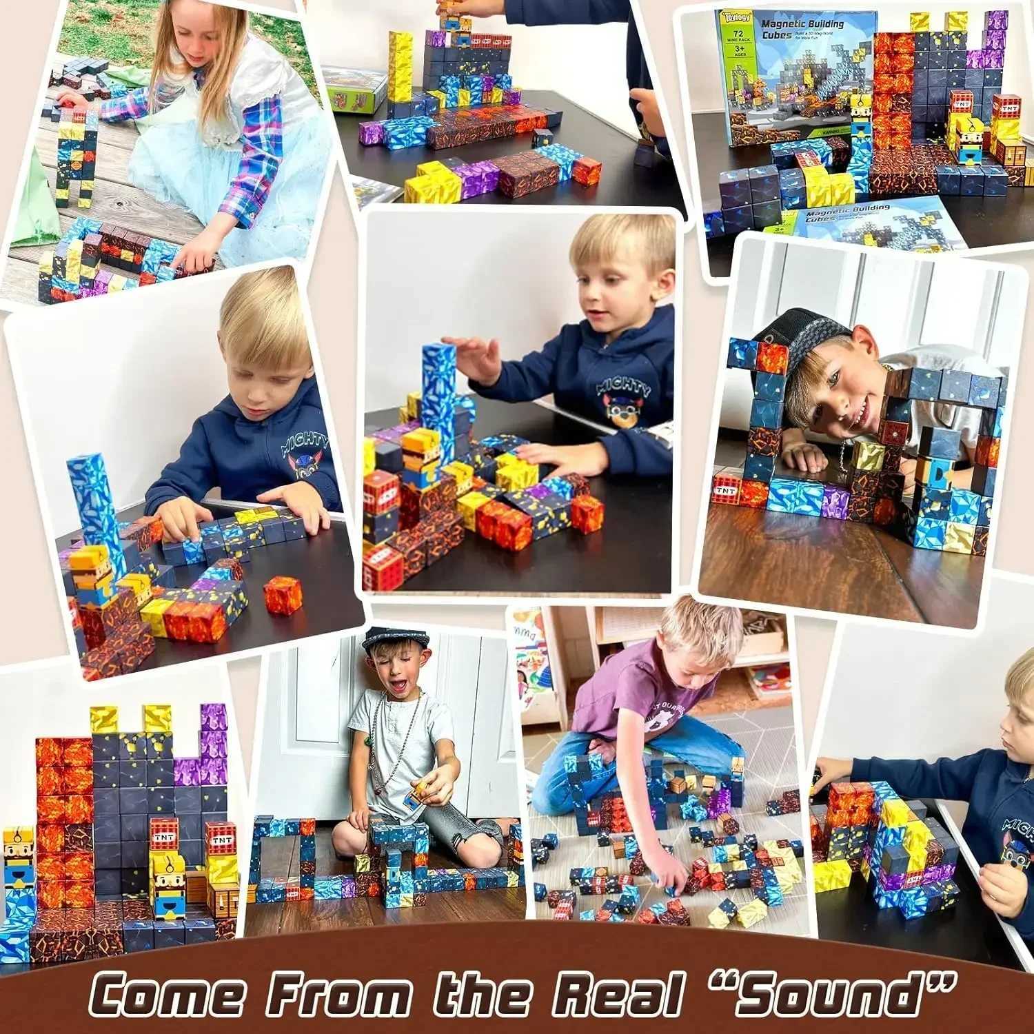 200pcs Magnetic Blocks-Build Mine Magnet World Set for Boys Girls Age 3+ Sensory Toys for Toddlers Gifts Construction ToysC250210