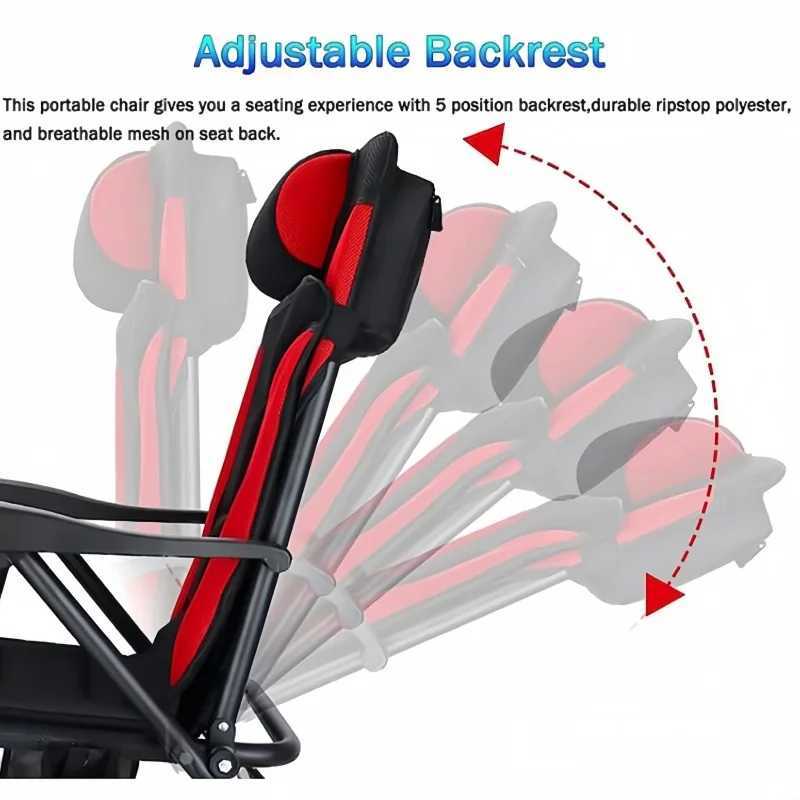 Outdoor 5-speed adjustable fishing chair beach chair portable folding aluminum alloy camping chair X250210