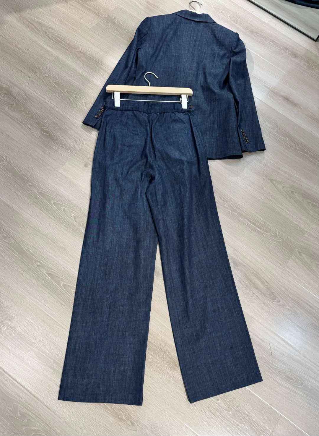 Spring high quality denim pant suits 250210