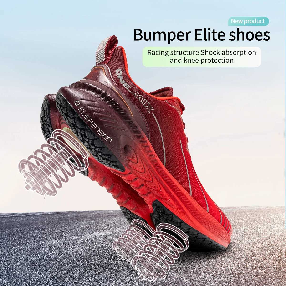 ONEMIX Top Cushioning Running Shoes Suitable for Heavy Runners Lace Up Sport Shoes Non-slip Outdoor Athletic Sneakers for MenC250325
