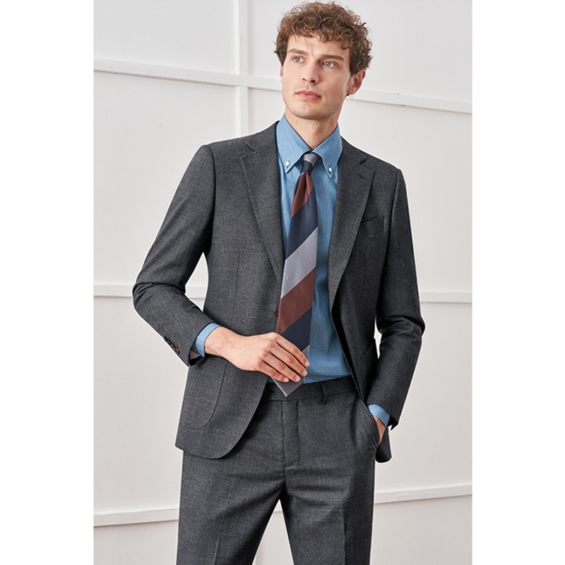 Summer Mens Suits Blazer Solid Color Single Breasted Stand Lapel Chic Outfits Custom Made Slim Fit 2 Piece Jacket Pants 250208Z